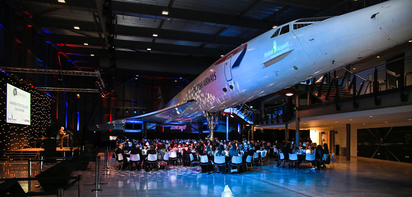 Gala dinner under Concorde at Aerospace Bristol